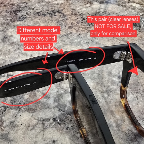 CELINE CL 41089/S FU5Z3 47 22 145 Sunglasses Black/Havana - Picture 5 of 15